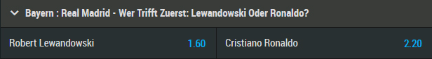 Mybet Lewandowski - Ronaldo Spezialwette